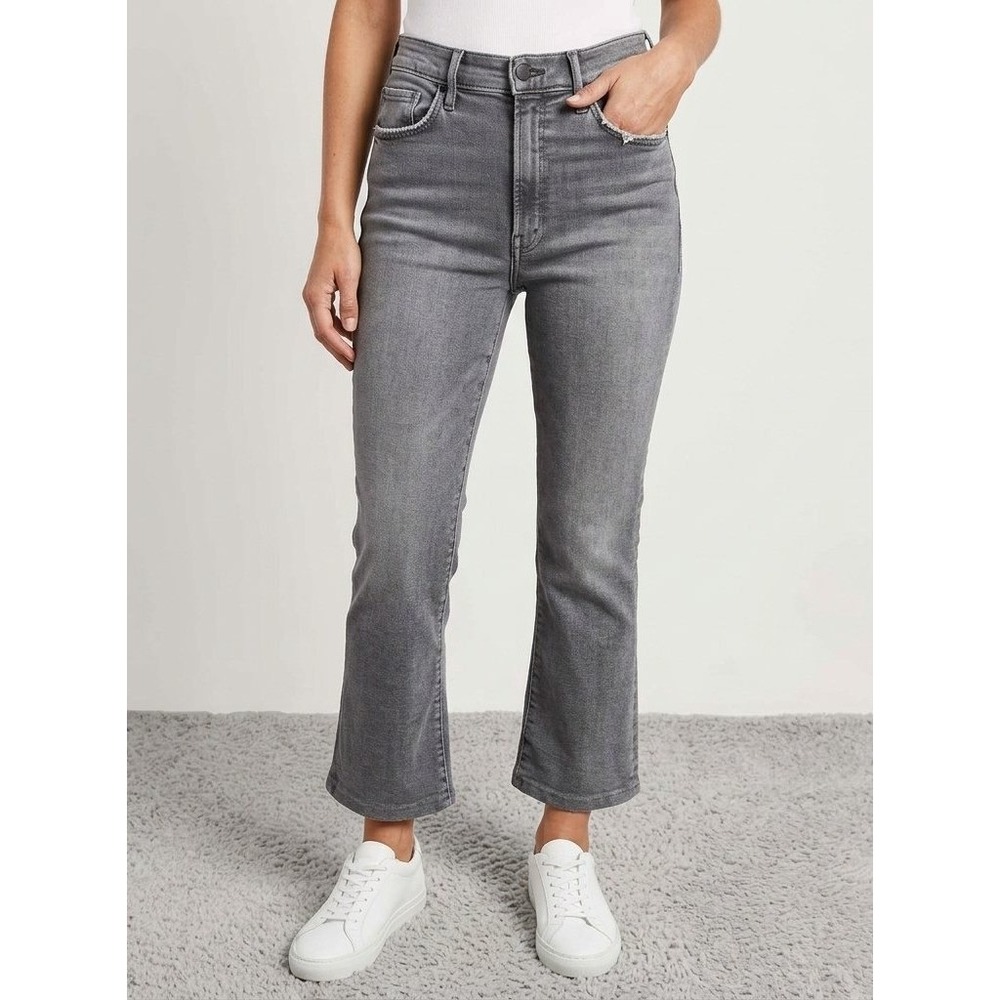 Mother The Hustler Ankle Jeans Women 28 (26x22)Barely There Grey High Rise Flare
